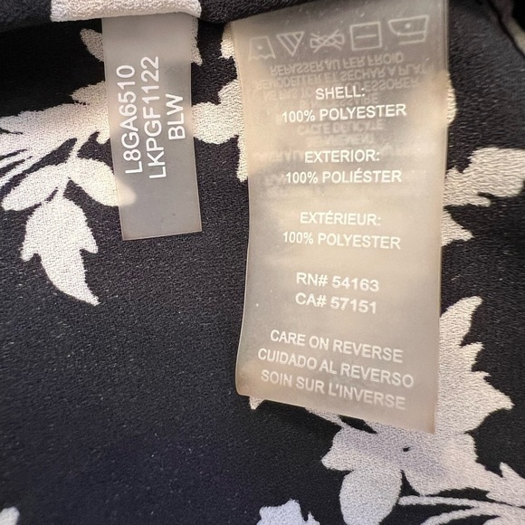 Karl Lagerfeld Black and White Long Sleeve Blouse Size XL - Picture 4 of 13